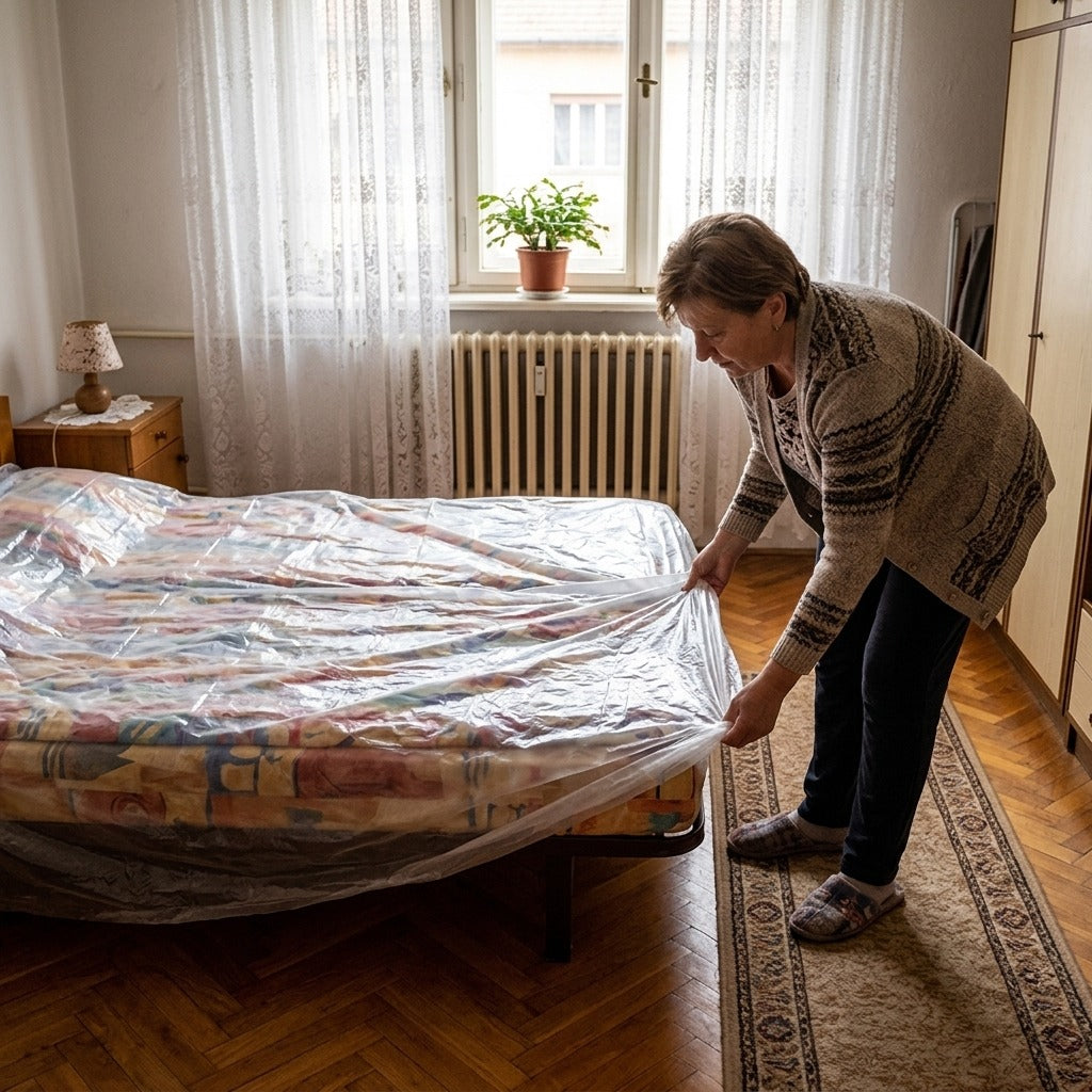Átlátszó, eldobható, vízálló ágytakaró - otthon