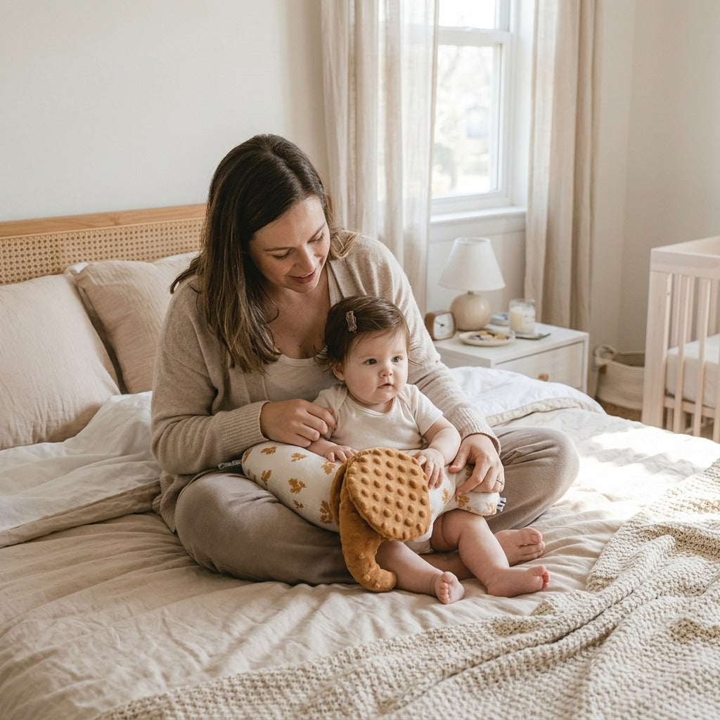 U-Shaped Elephant Baby Pillow - in everyday life