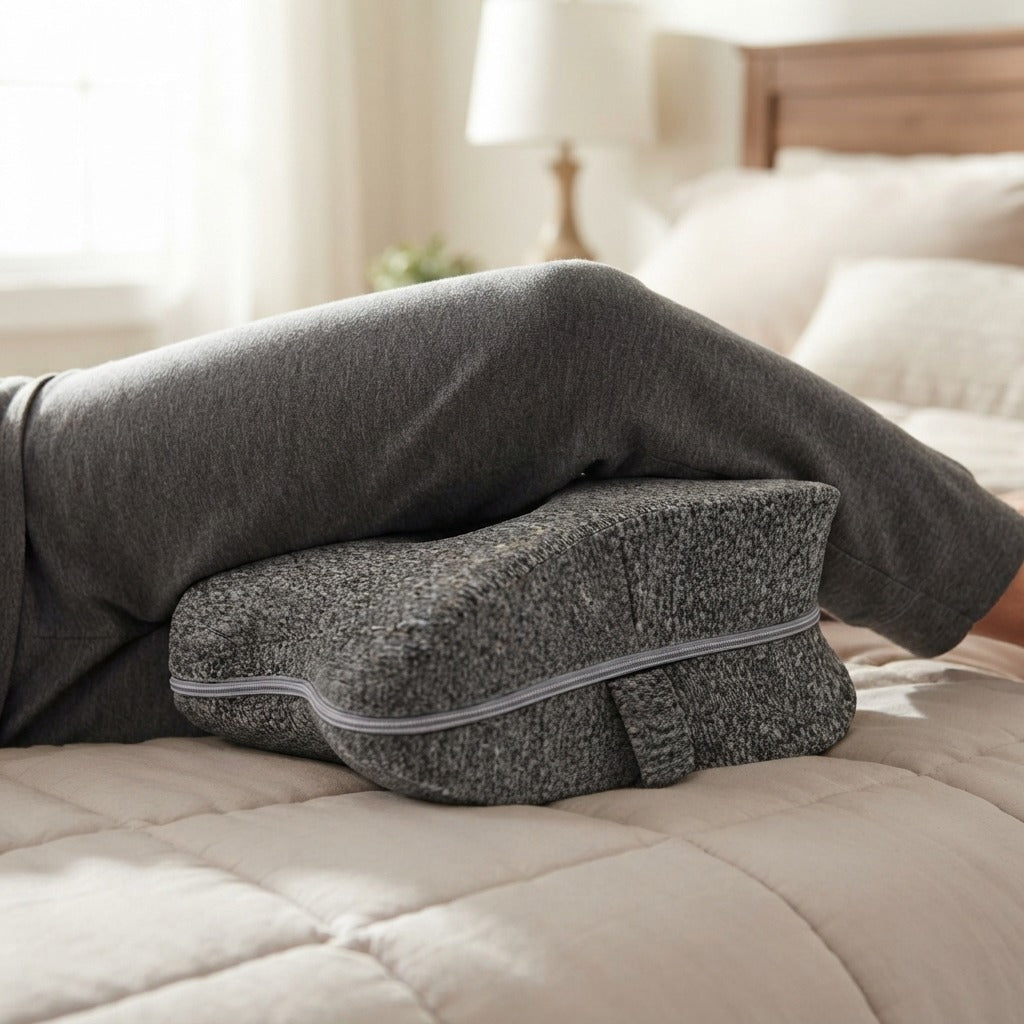 U-Shaped Memory Foam Knee Pillow - in use