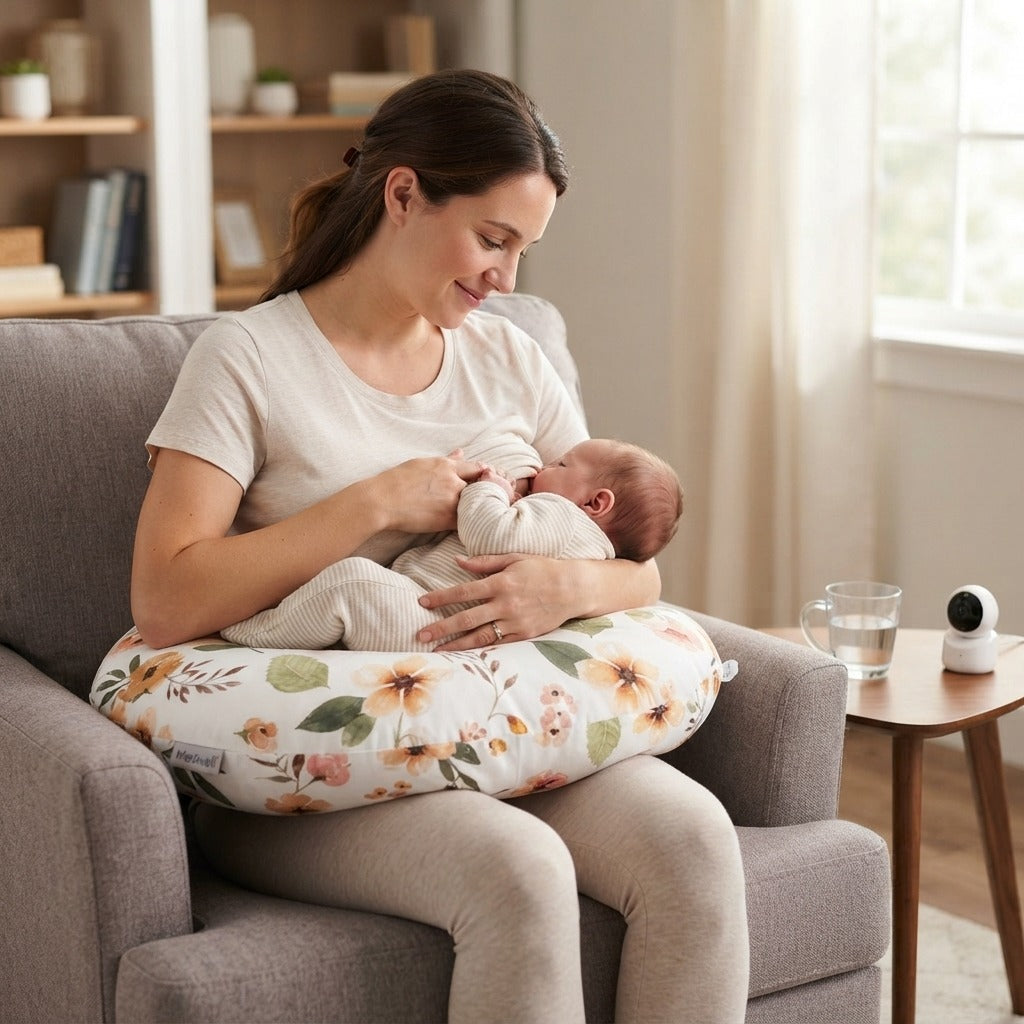 U-Shaped Nursing Pillow with Removable Washable Cover - in everyday life