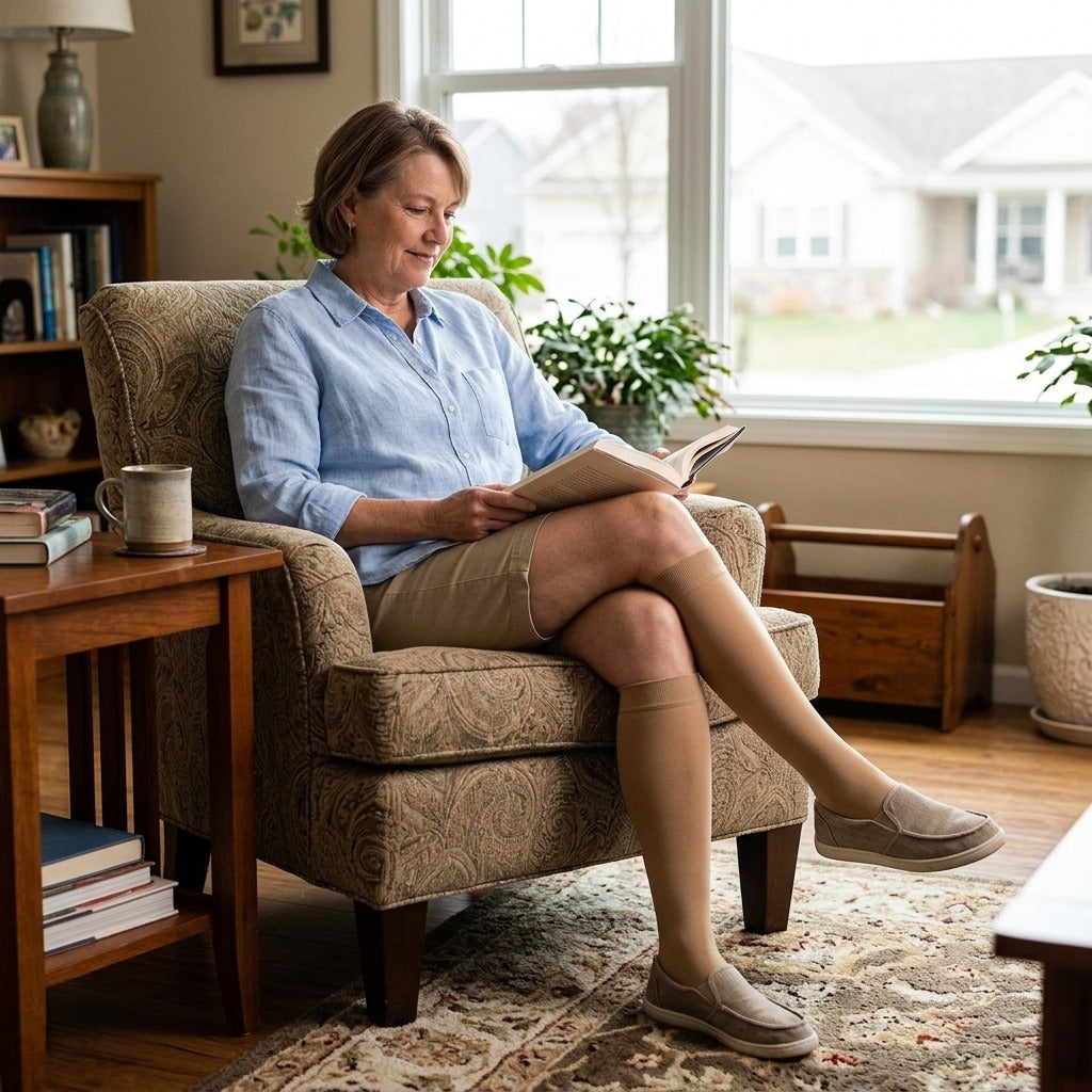 Unisex Knee-High Compression Stockings - in everyday life