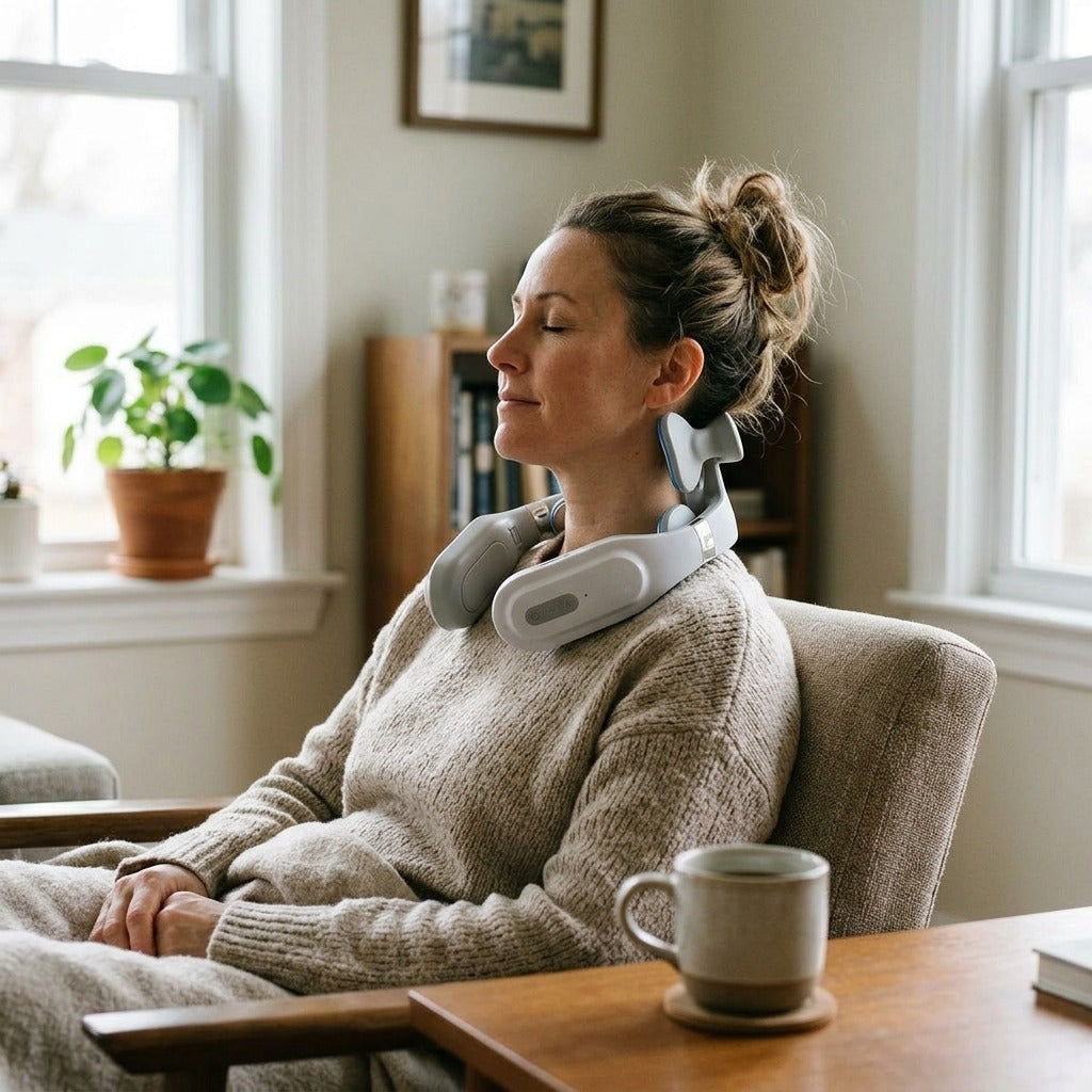 USB-Charging Neck Massager with Heat - at home