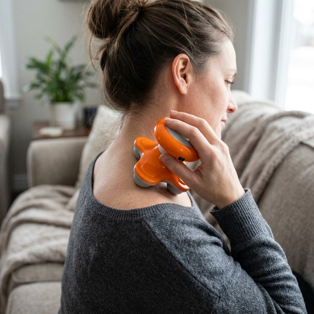 USB Mini Neck Massager - in use