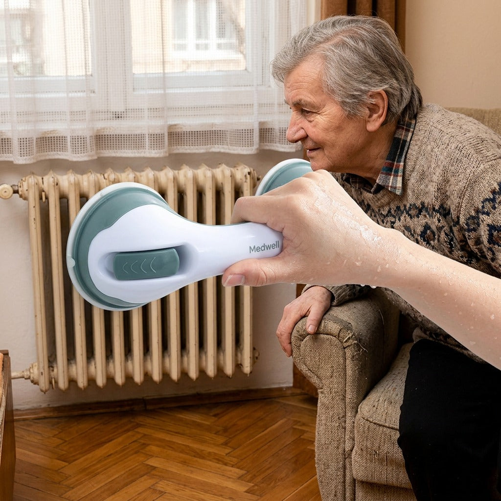 Vákuumos tapadókorongos kapaszkodó zuhanyzóhoz vagy kádhoz - a mindennapokban