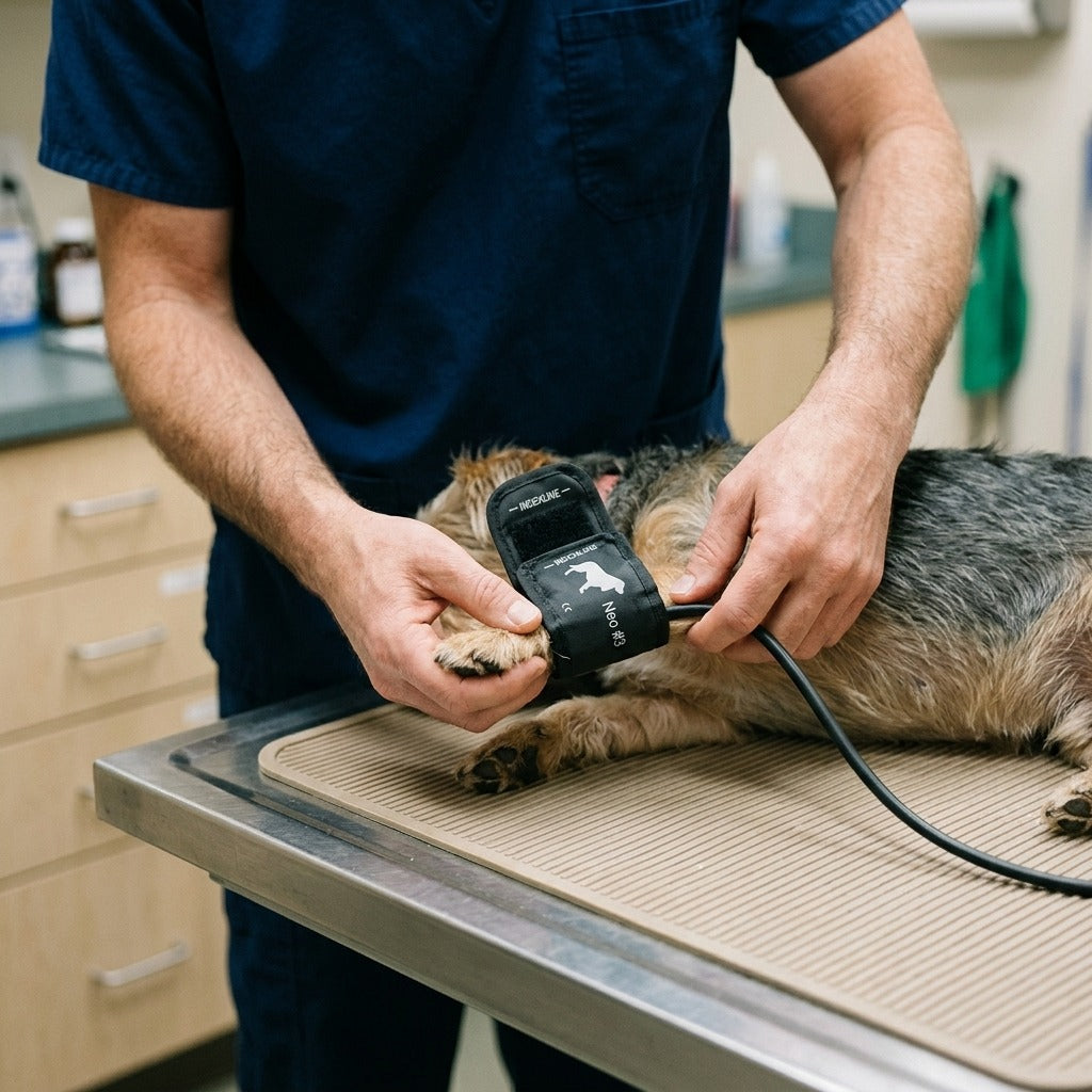 Veterinary Blood Pressure Cuff for CONTEC08A - in use
