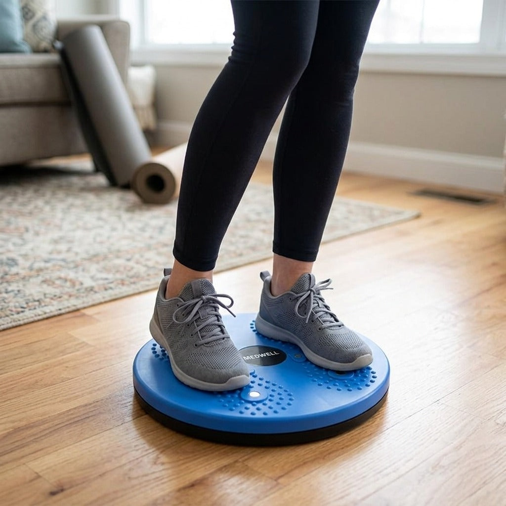 Waist Twisting Balance Disc - in use