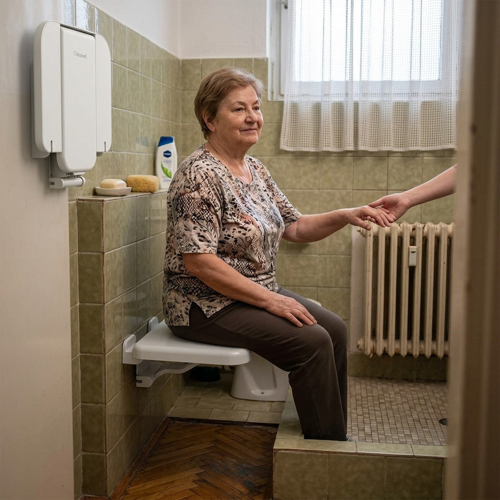 Falra szerelhető, lehajtható zuhanyülőke a fürdőszobába - a mindennapokban
