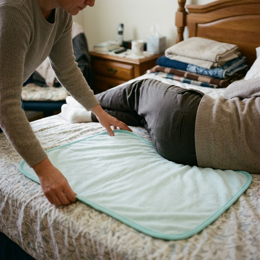 Washable Waterproof Bed Underpad - in use