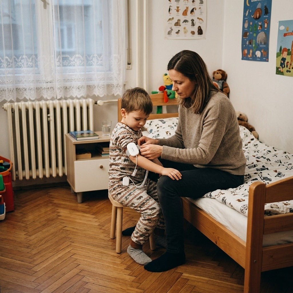 Vezetékes bepisilésjelző három riasztási móddal - otthon