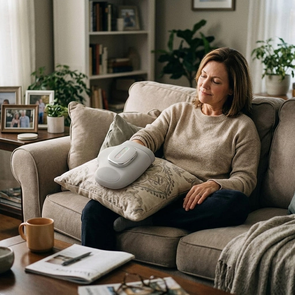 Wireless Hand Massager with Adjustable Compression - in everyday life