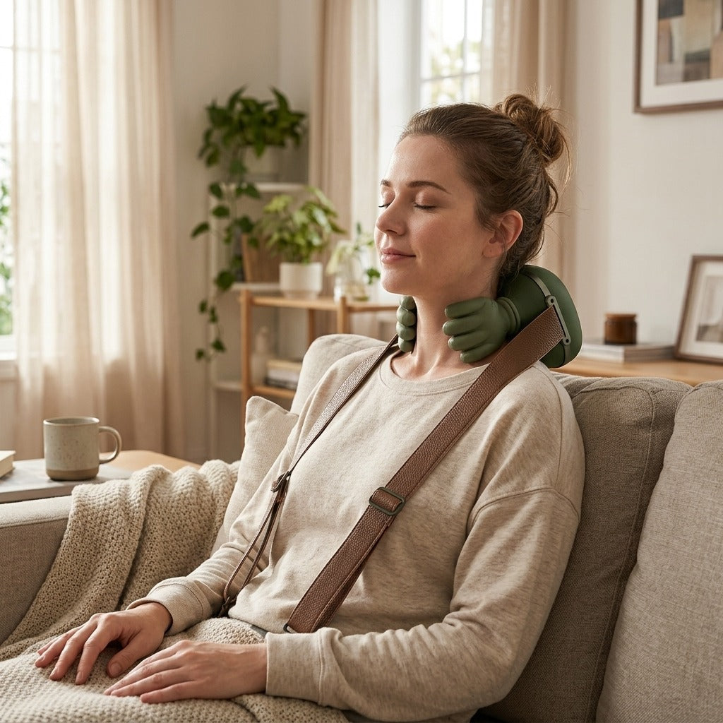 Wireless Heated Neck and Shoulder Massager - at home
