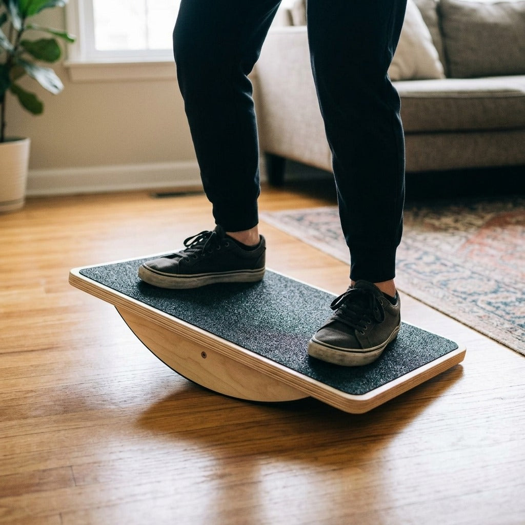 Wooden Anti-Slip Balance Board - in use