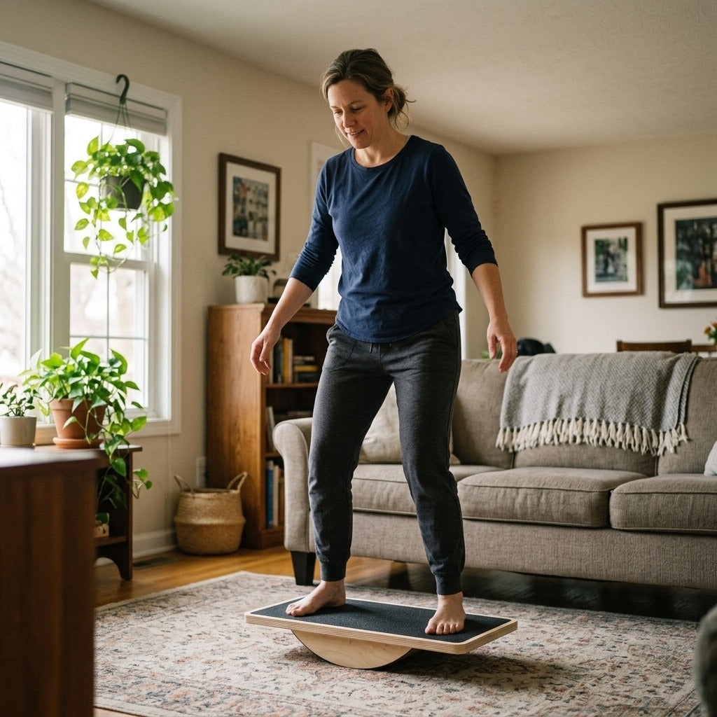 Wooden Non-Slip Balance Board for Home Exercise - in everyday life