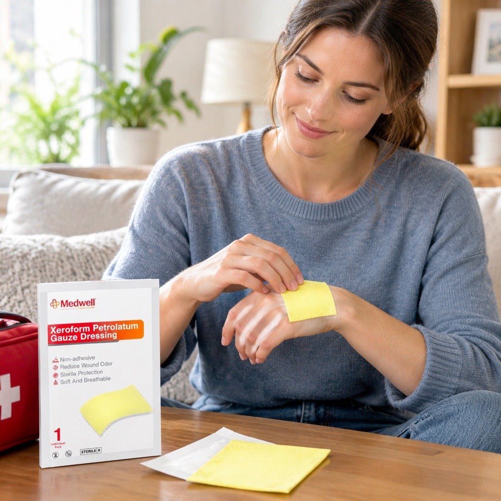Xeroform Petrolatum Non-Adherent Dressing Pads - in everyday life