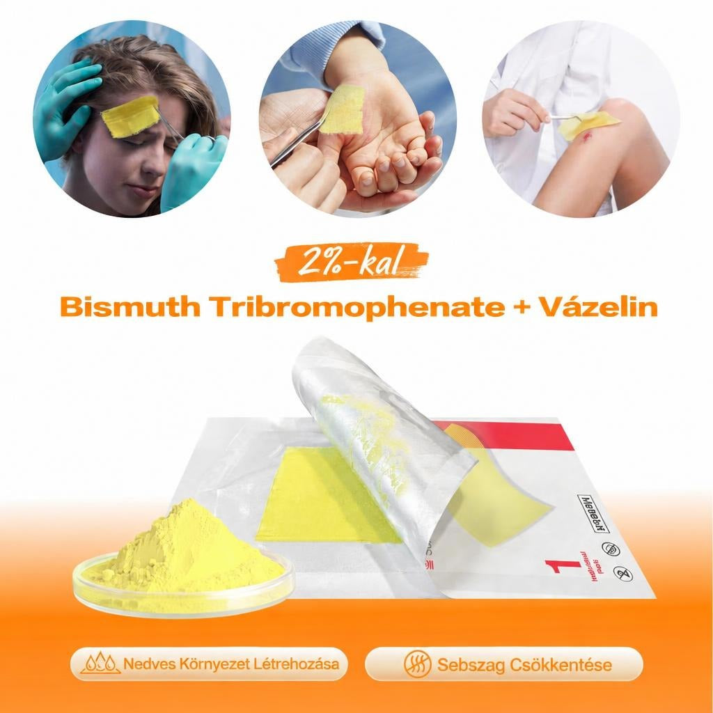 Xeroform petrolátumos, nem tapadó kötszerlapok