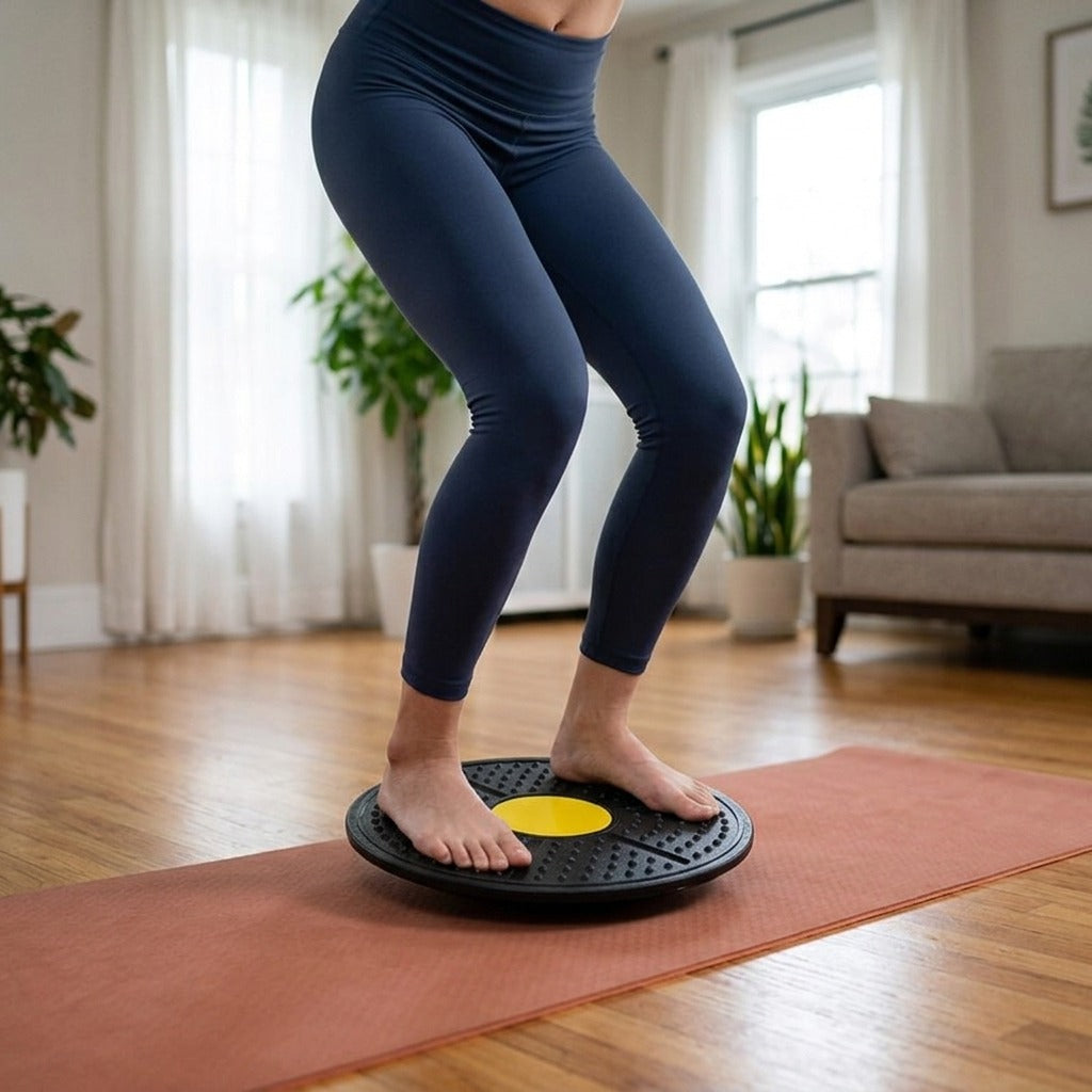 Yoga Balance Board for Fitness Training - in use