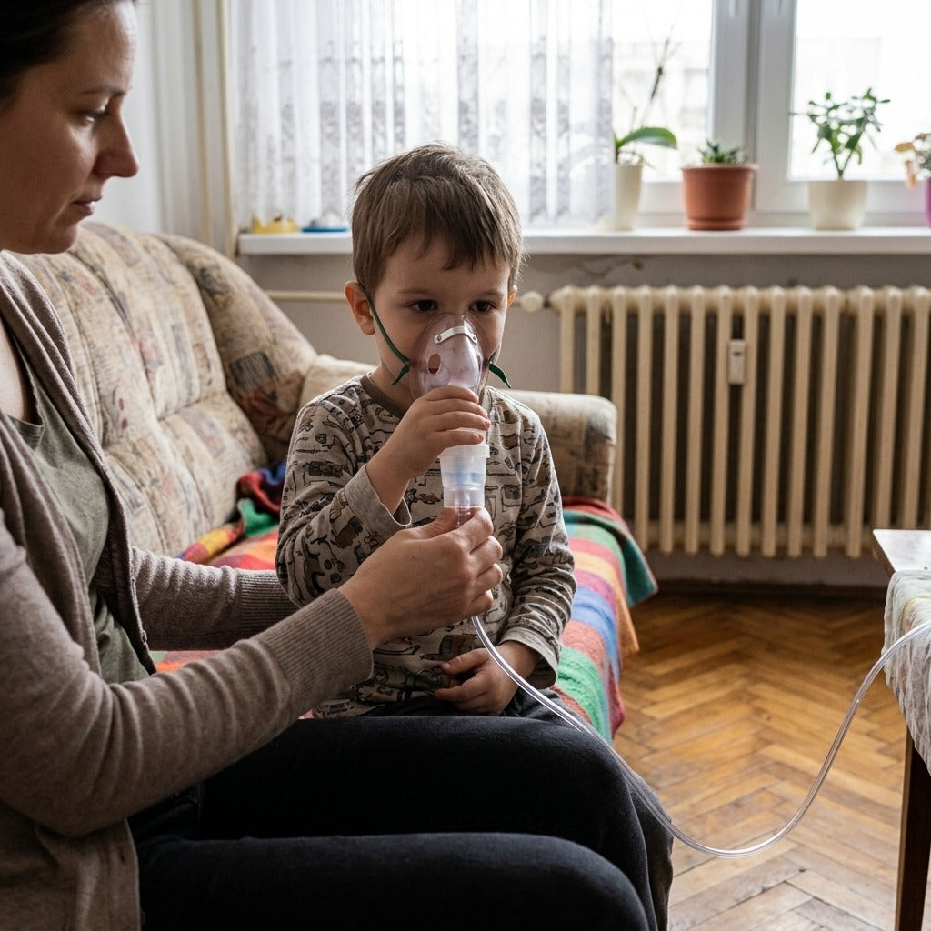 1,6 m-es puha cső kompresszoros inhalátorhoz - használat közben