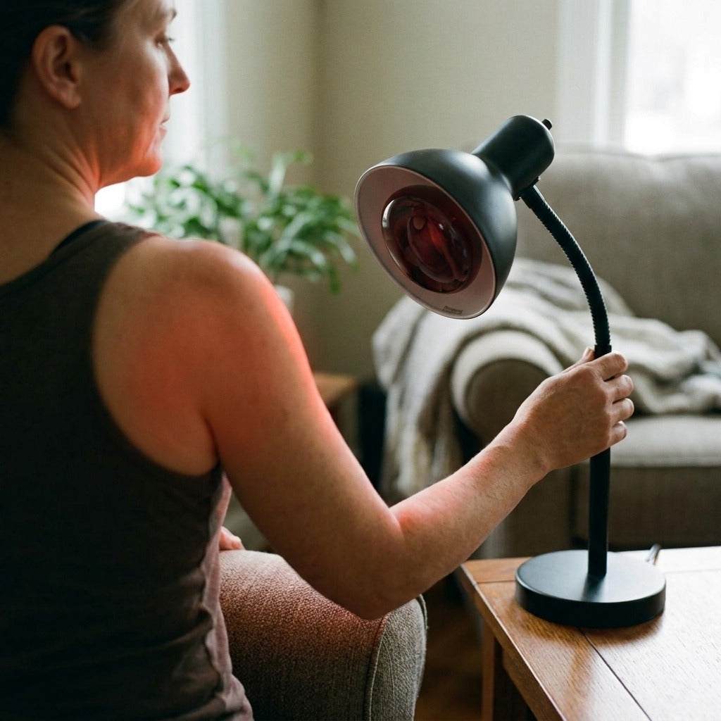 100W Infrared Heating Therapy Bulb - in use