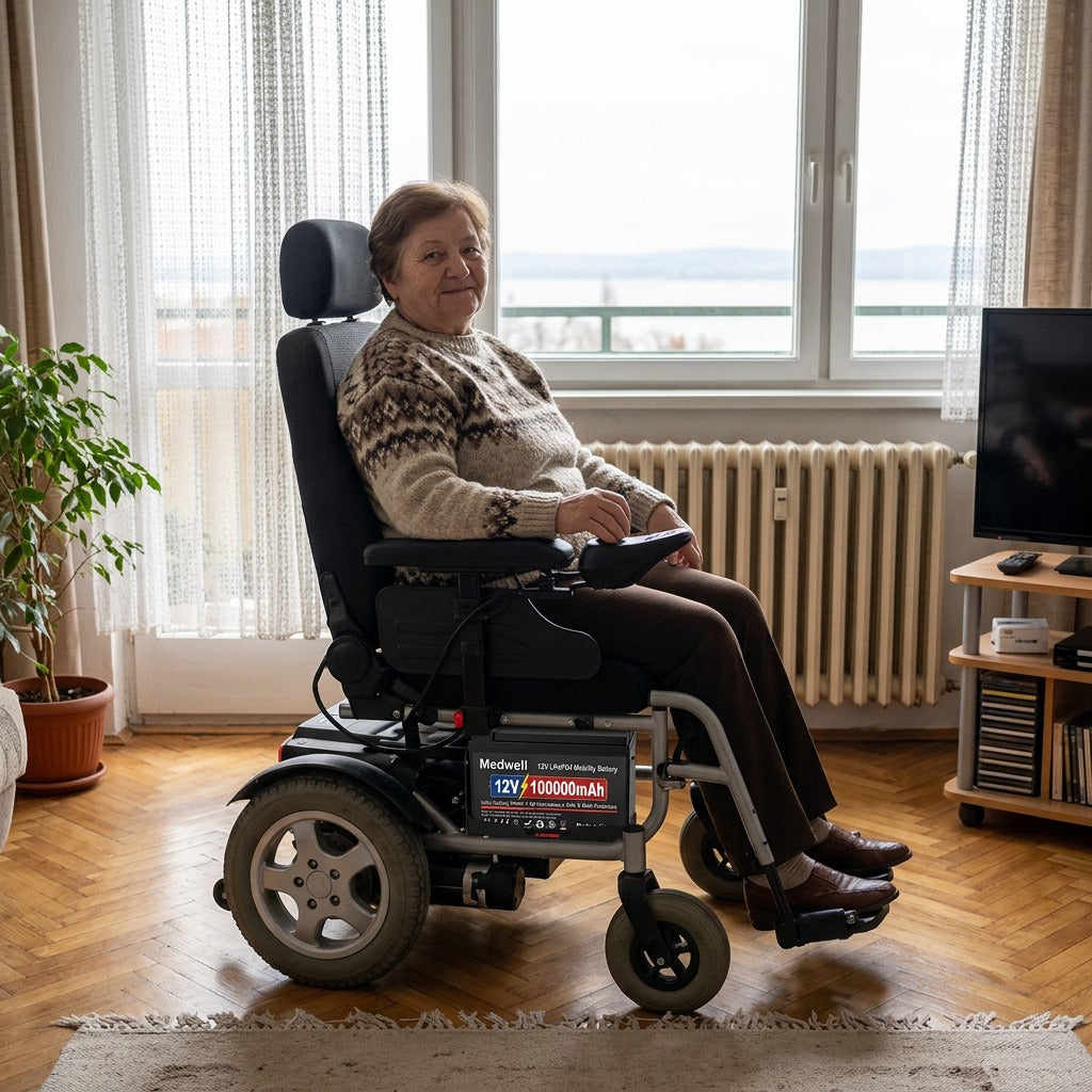 12 V-os újratölthető LiFePO4 mobilitási akkumulátor - a mindennapokban