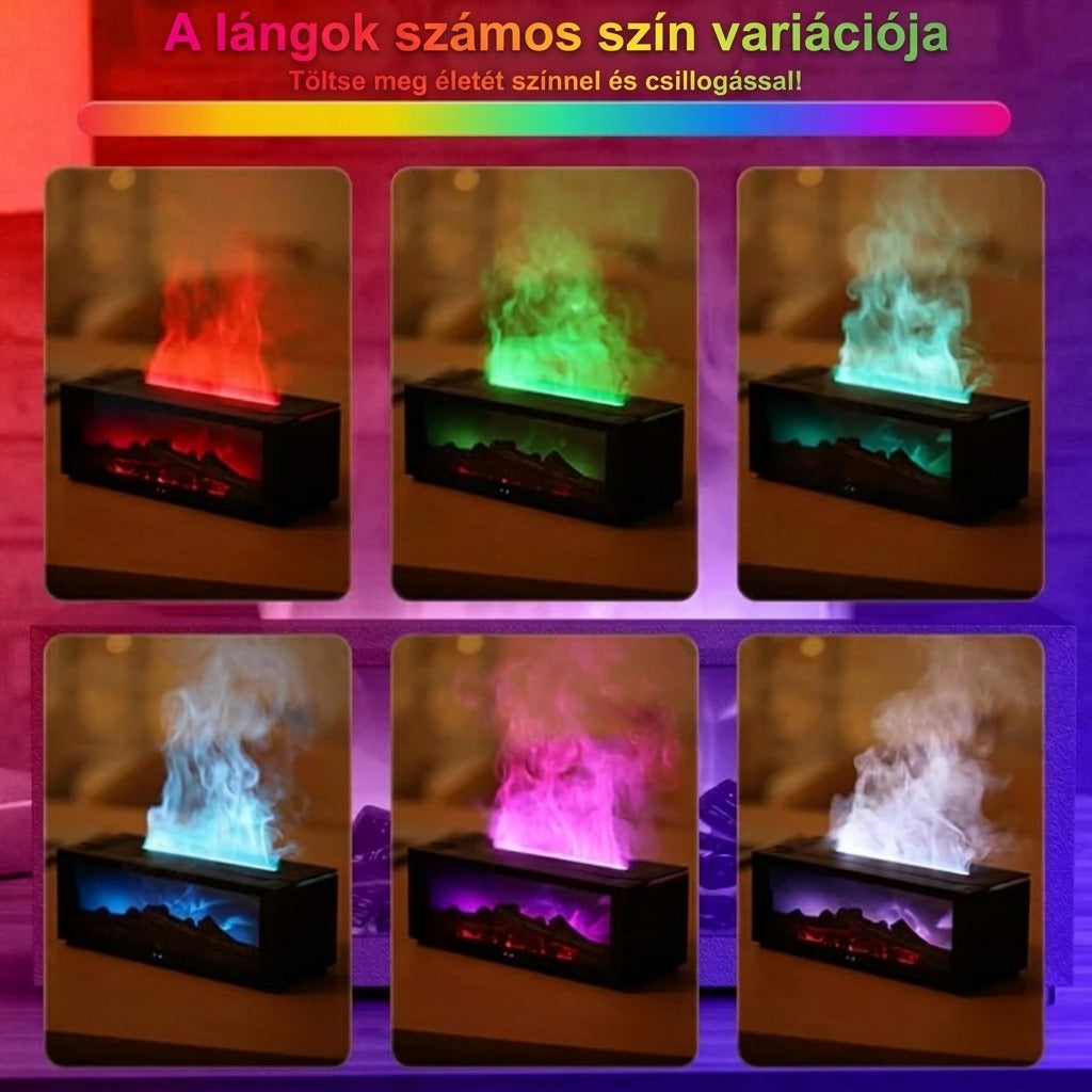Tüzes kandalló számos szín variációja élénk megjelenítéssel