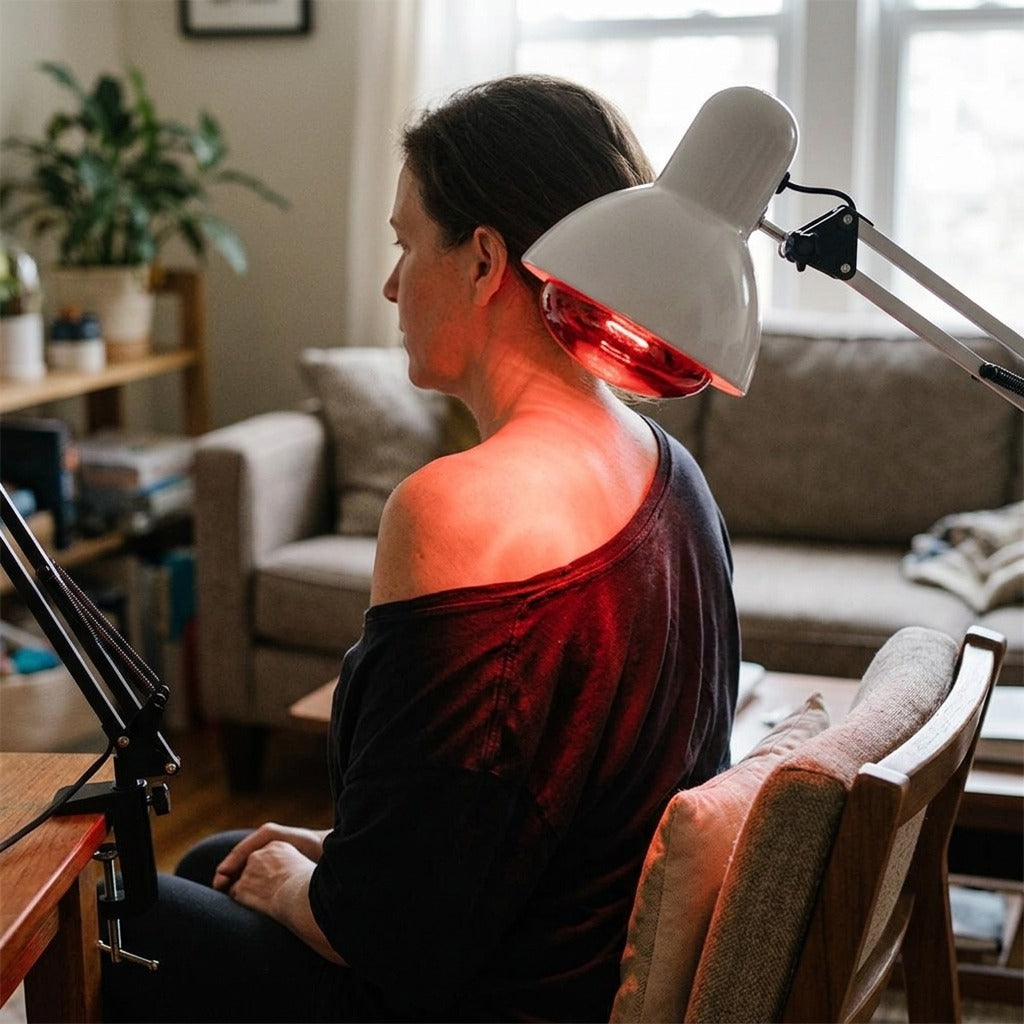 150W Infrared Physiotherapy Bulb - in use