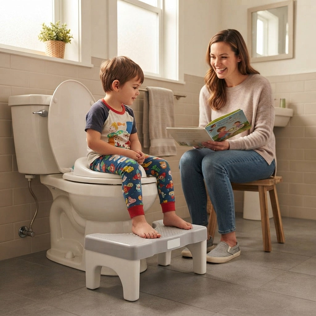2-in-1 Bathroom Toilet Foot Stool - at home