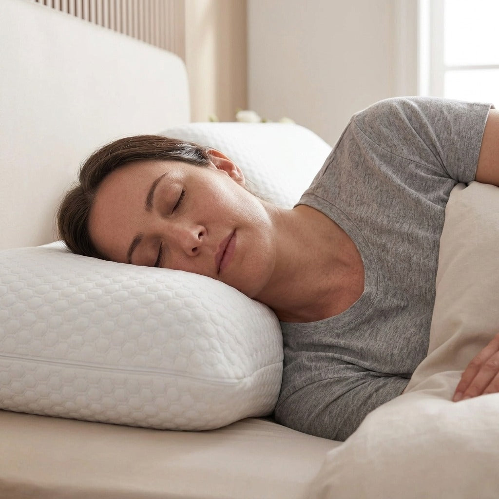 2-Piece Memory Foam Neck Pillow Set - in use