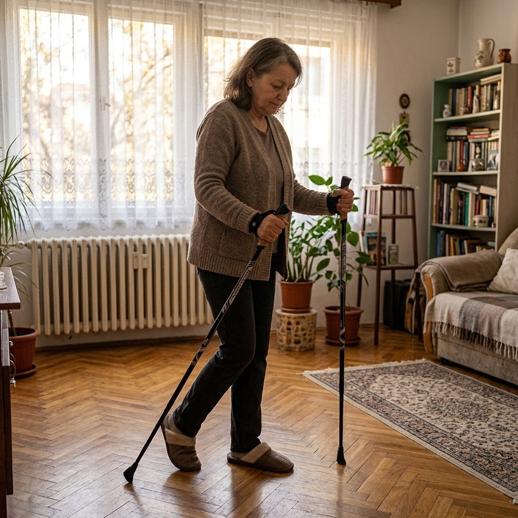 2 részes teleszkópos nordic walking bot, 7075-ös alumínium, 66–135 cm - otthon