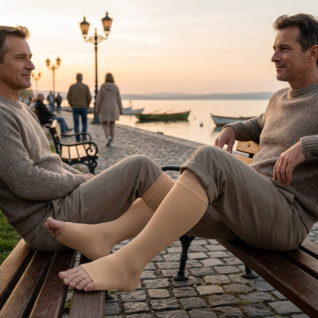 20–30 mmHg nyitott orrú vádlizokni - a mindennapokban