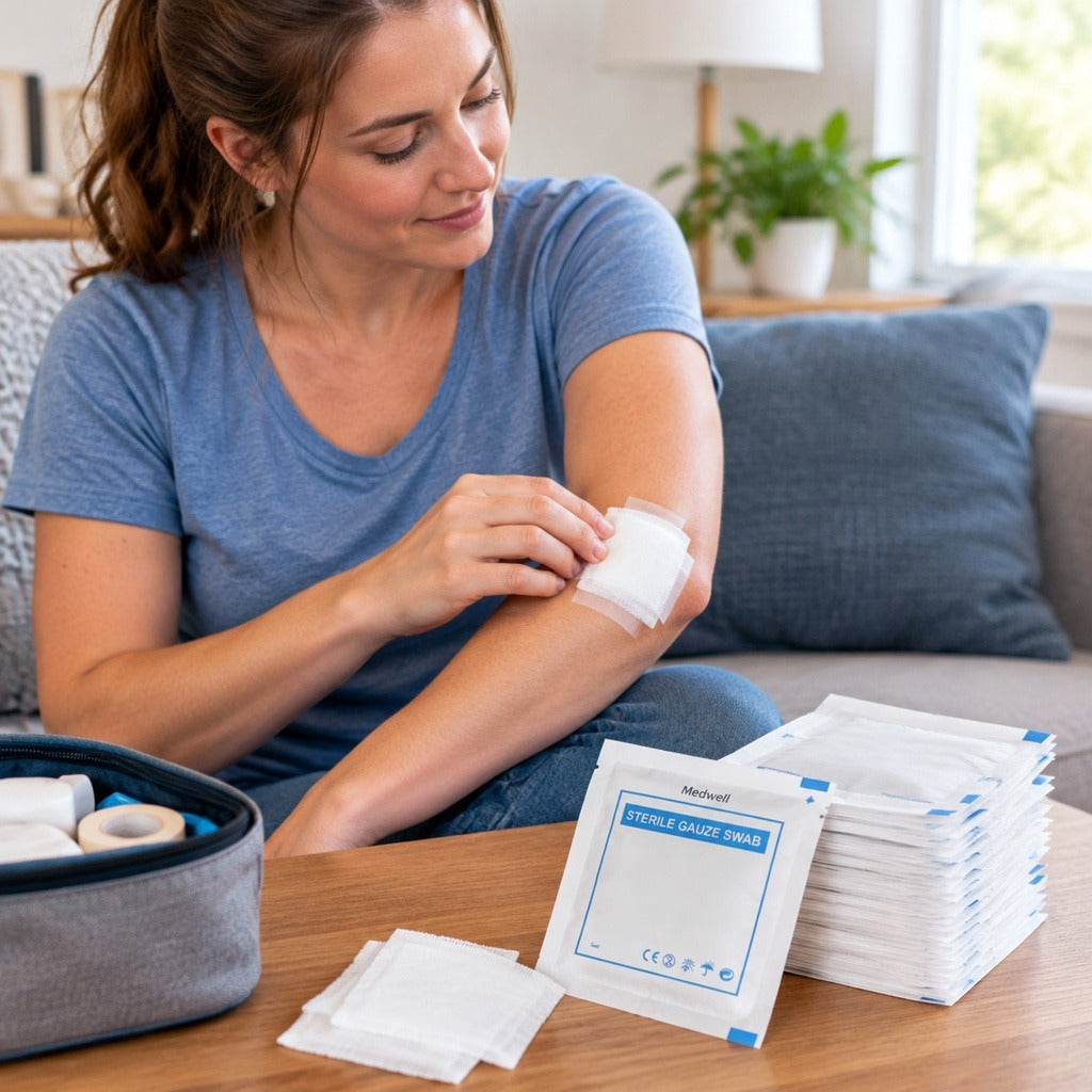 20-Piece 8-Layer Sterile Cotton Gauze Pads - in everyday life