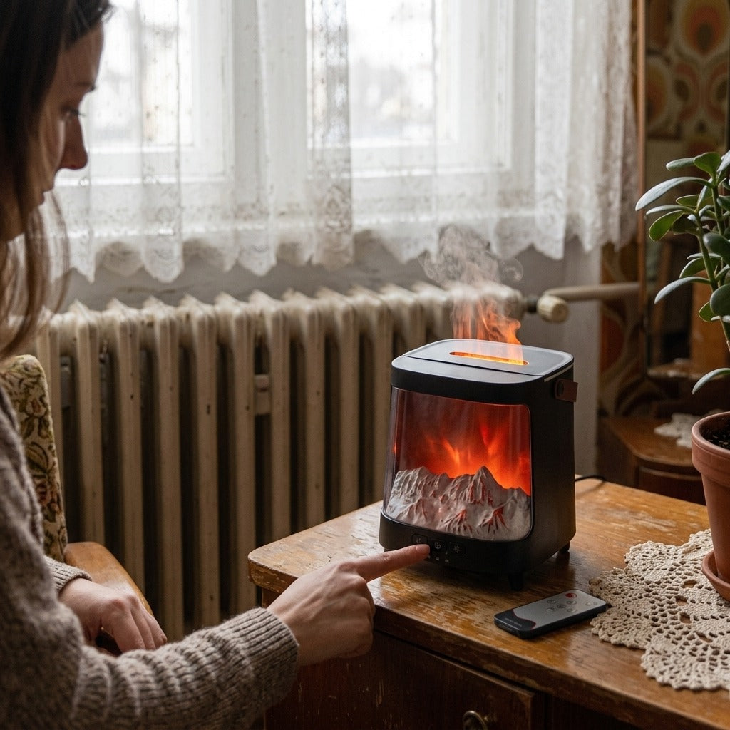 200ml-es USB-s ultrahangos aromaterápiás diffúzor - használat közben