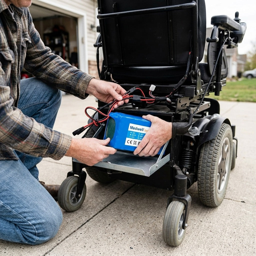 24V 100Ah Lithium Mobility Battery Pack - in use
