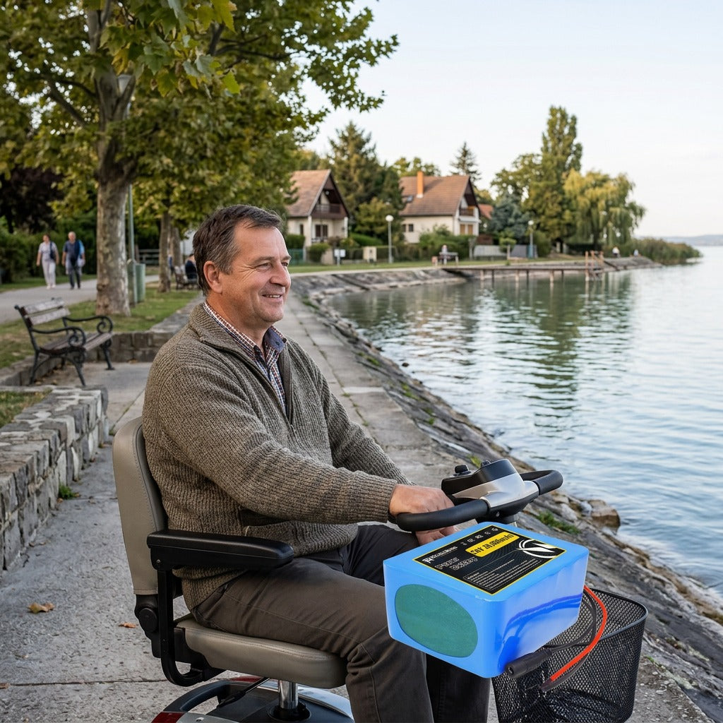 24V 20 000mAh mobilitási akkumulátor 2A töltővel - a mindennapokban