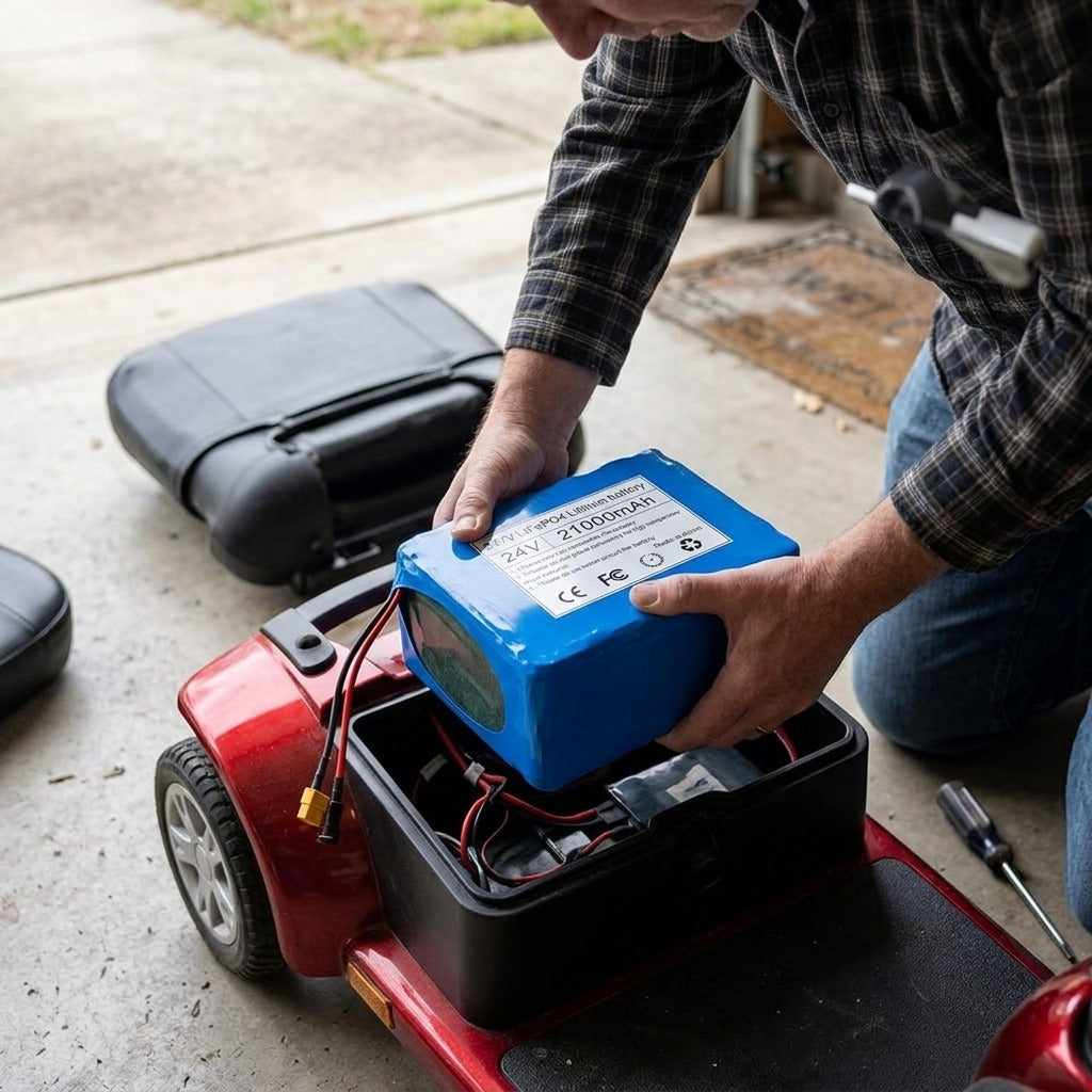 24V 21Ah LiFePO4 Mobility Battery - in use