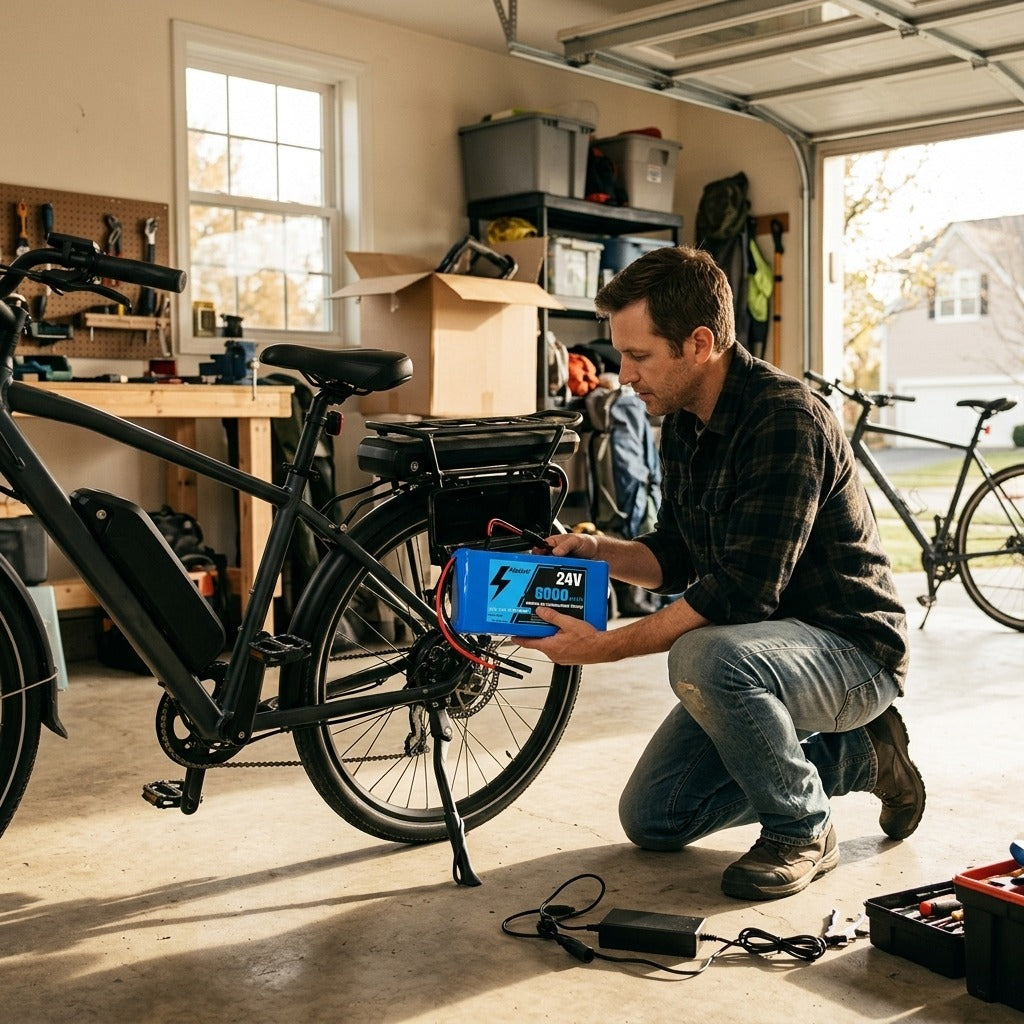 24V 8Ah Battery Pack for E-Bikes and E-Scooters - at home
