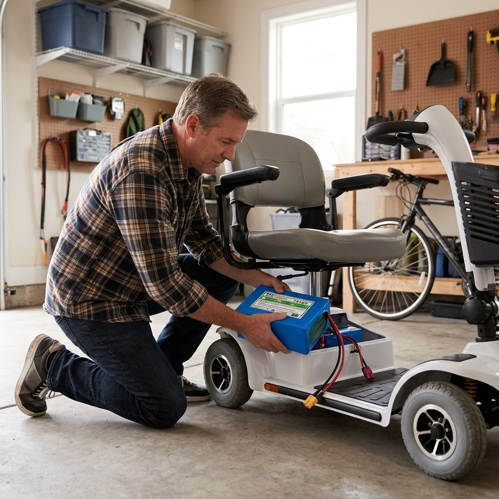 24V Lithium Battery for Wheelchairs, Scooters and Tools - at home