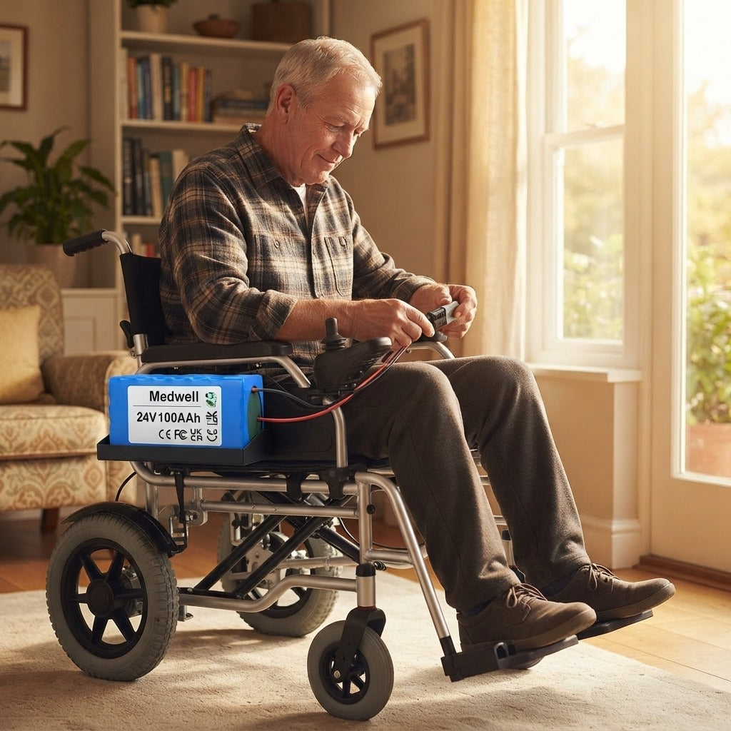 24V Lithium-Ion Battery Pack for Mobility Devices - at home