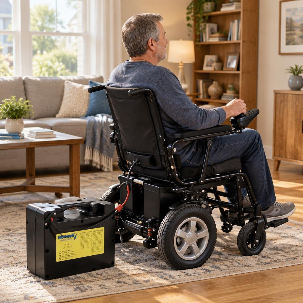 24V Rechargeable Wheelchair Battery - at home