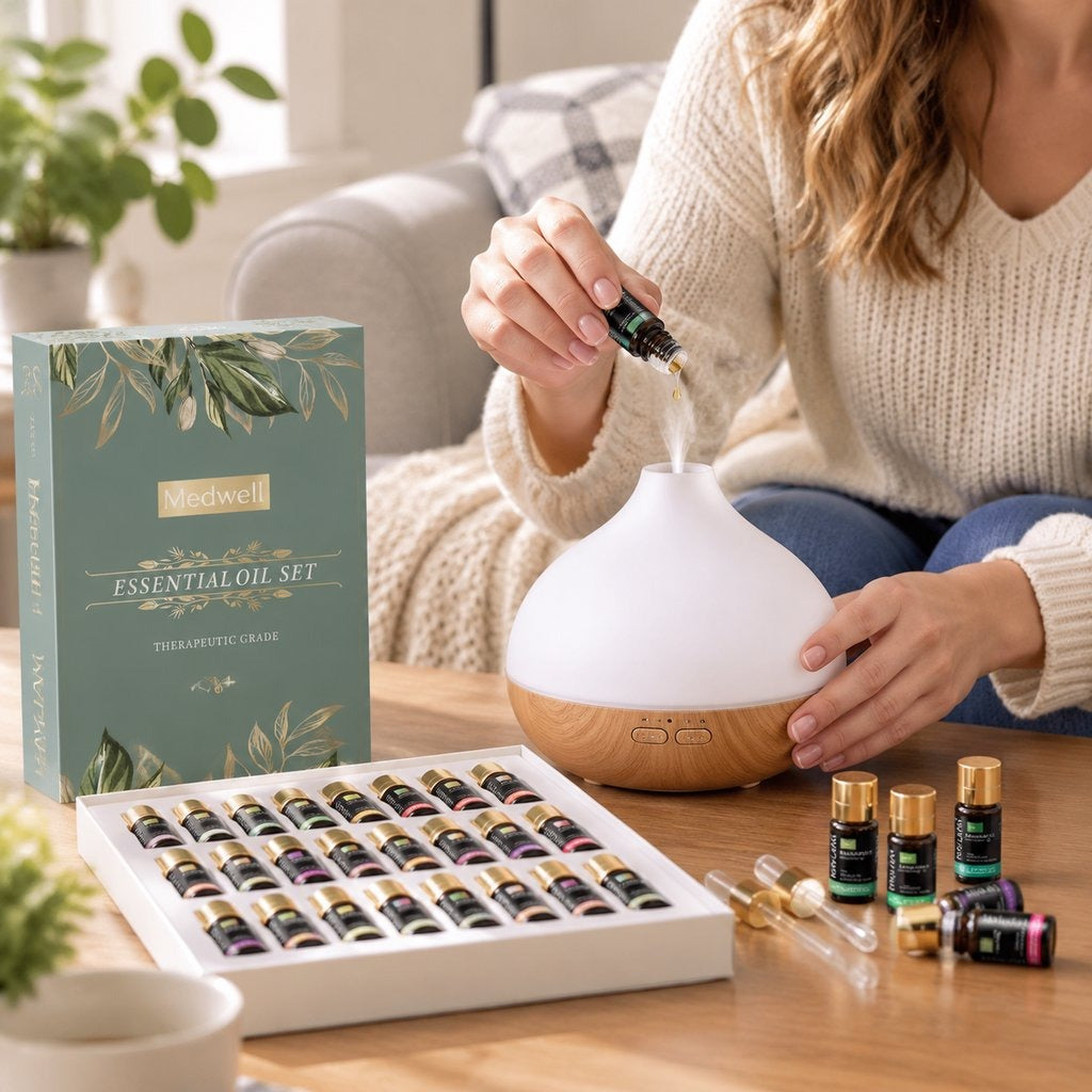 28-Piece Essential Oil Set for Humidifiers and Diffusers - in use