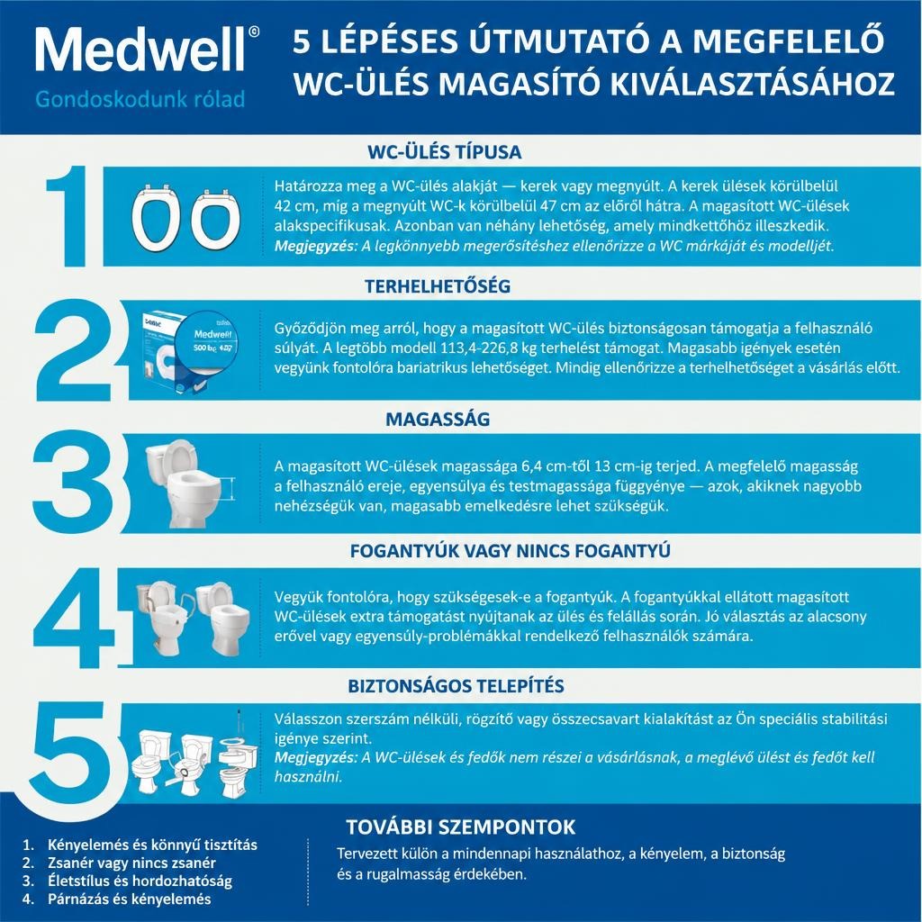 5 lépéses útmutató a megfelelő WC-ülés magasító kiválasztásához