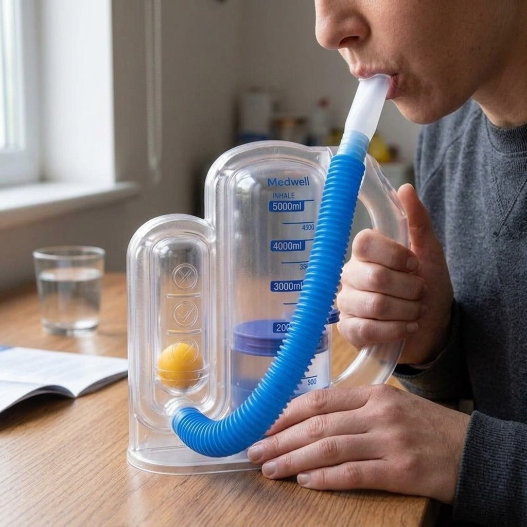 3-Ball or 4-Ball Breathing Trainer - in use
