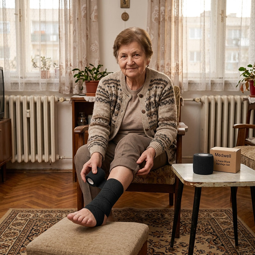 Fekete öntapadó pólya, 3 db - otthon