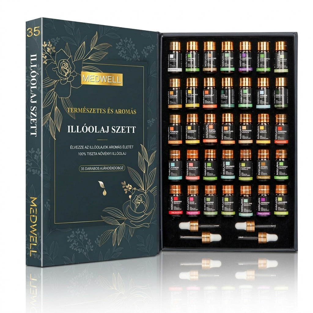35 darabos Medwell illóolaj szett aromás ajándékdoboz