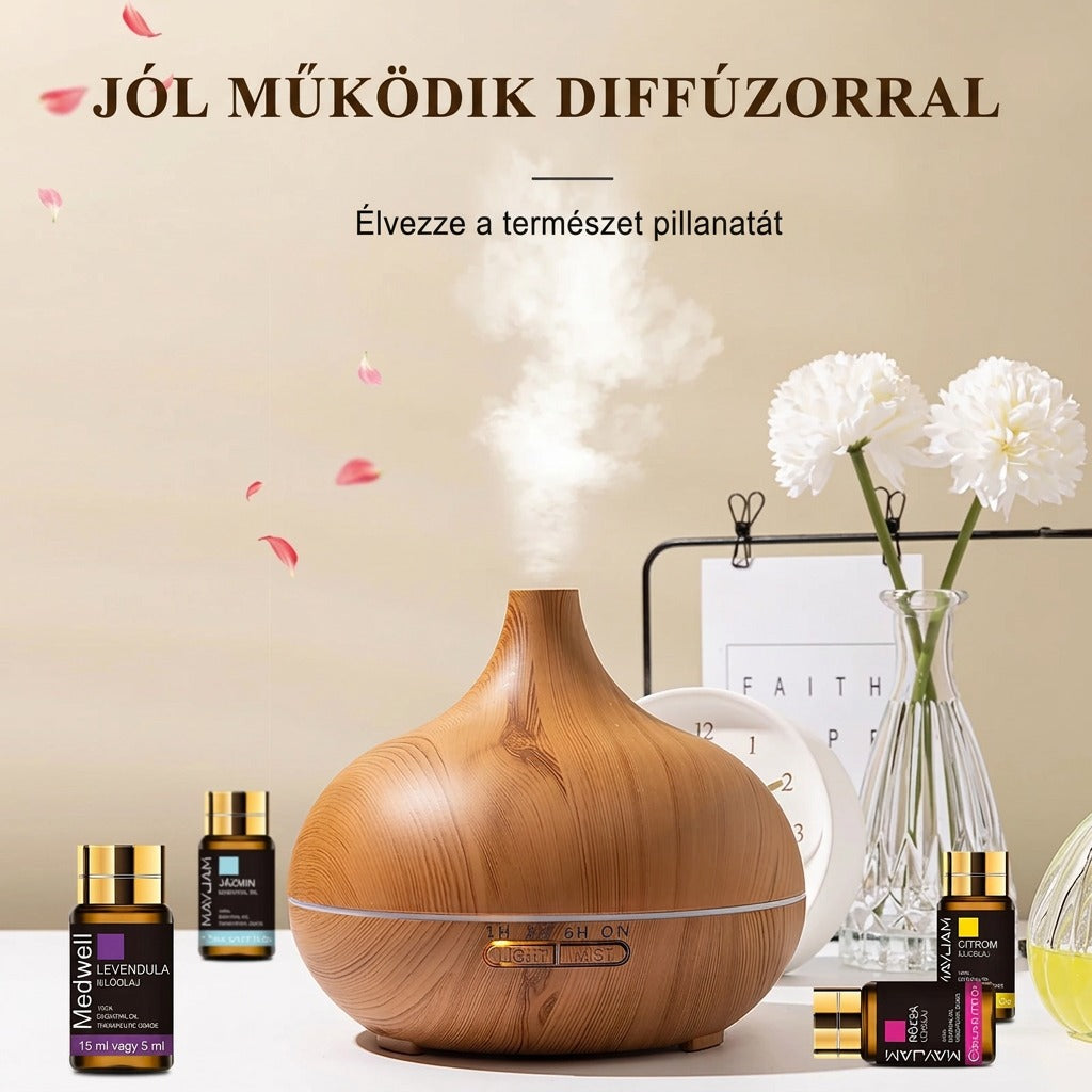 Illóolaj diffúzor levendula, jázmin, citrom aromákkal