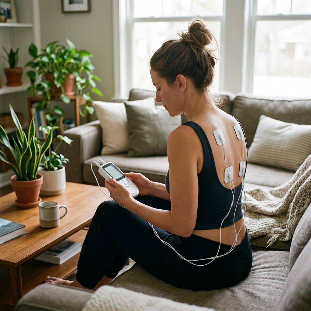 36-Mode Battery-Powered EMS Muscle Stimulator - at home