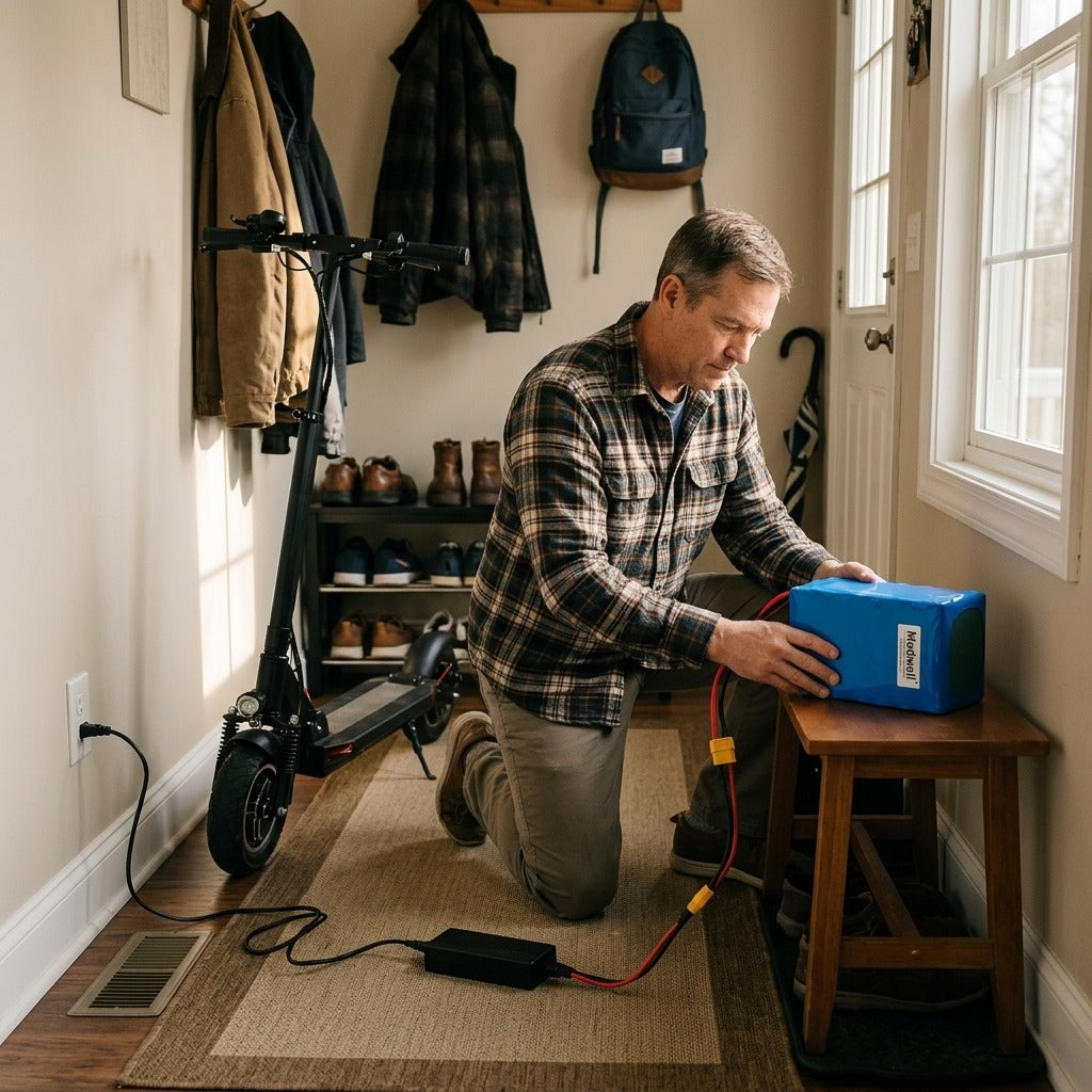 36V Lithium-Ion Mobility Scooter Battery with Charger - at home