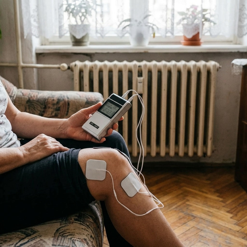 4 csatornás TENS EMS izomstimulátor 4 tappanccsal - használat közben