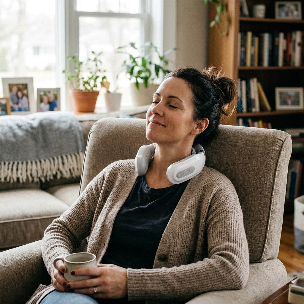 4-Head Neck Massager, USB Rechargeable with Heat - in everyday life