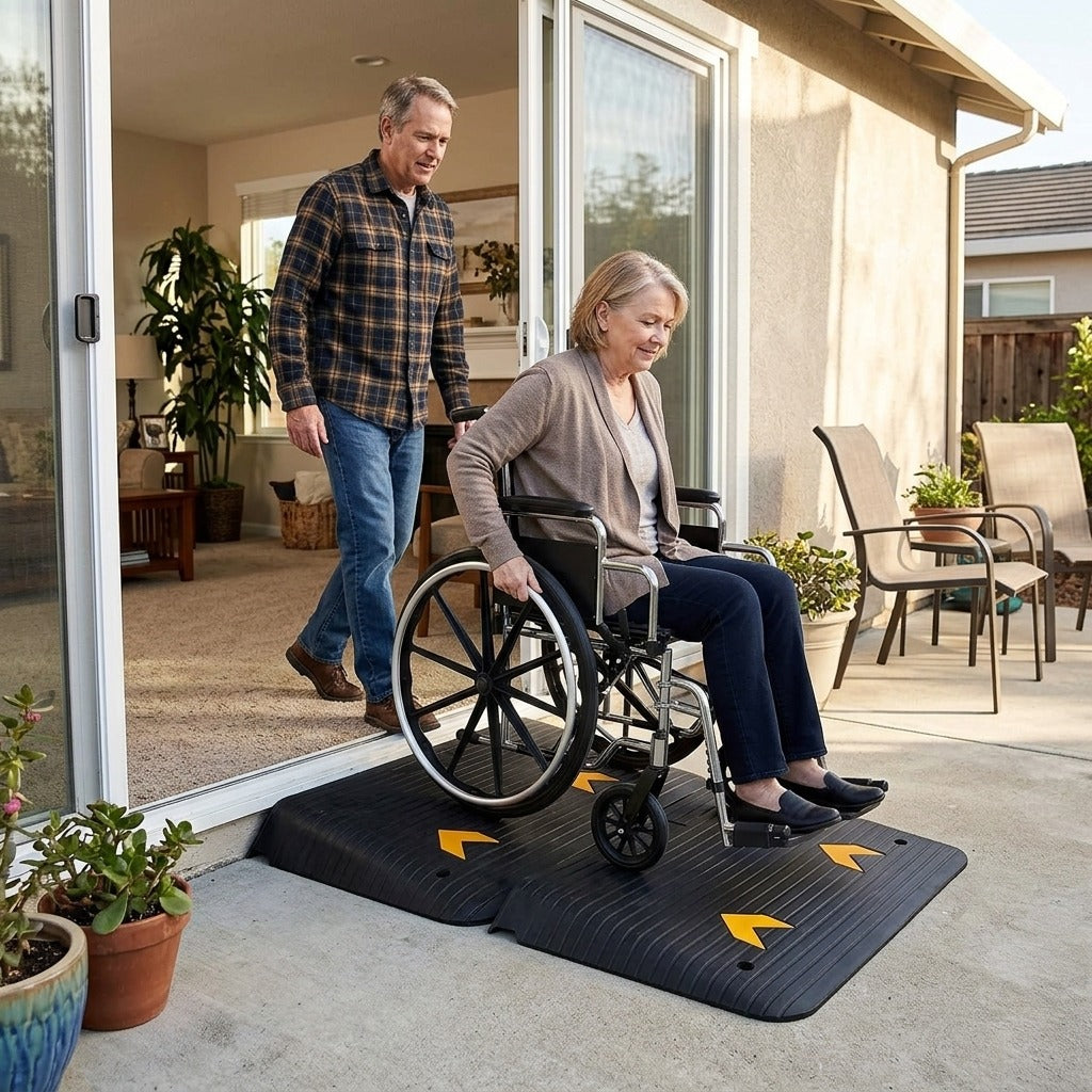 4-Inch Rubber Threshold Ramps, 2-Pack - at home