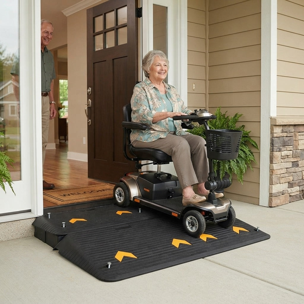 4-Inch Rubber Threshold Ramps, 2-Pack - in everyday life